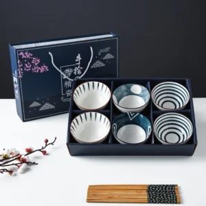 Japanese Ceramic Rice Bowl Gift Set