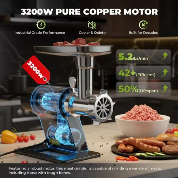 Meat Grinder Electric 3200W Heavy Duty Meat Mincer Chopper Machine