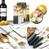25pcs Ceramic Handle Cutlery Set