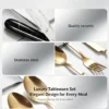25pcs Ceramic Handle Cutlery Set