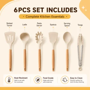 ACE HOMEACE 6Pcs Silicone Utensil Set