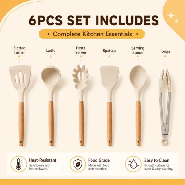 ACE HOMEACE 6Pcs Silicone Utensil Set