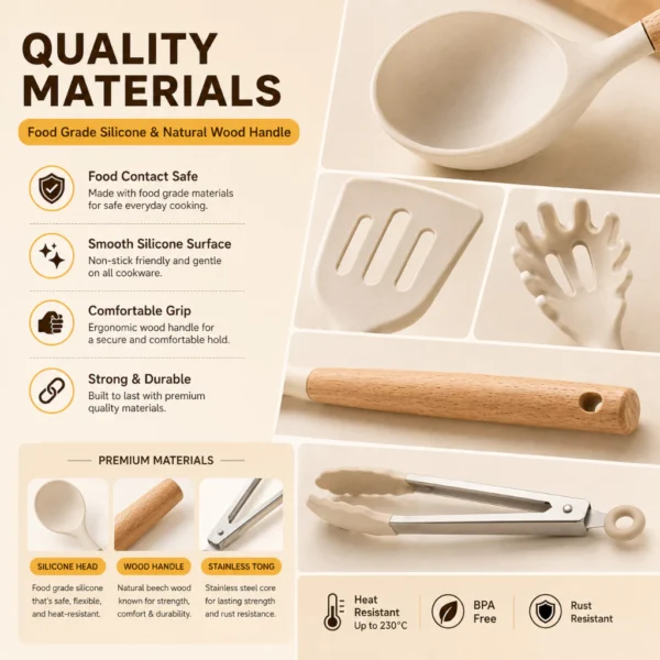 ACE HOMEACE 6Pcs Silicone Utensil Set