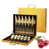 24pcs Gold Stainless Steel Cutlery Set