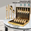 24pcs Gold Stainless Steel Cutlery Set