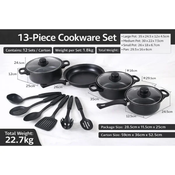 my-11134207-820lc-mmeodrs3h6v62f.webp YORI 13PCS Non Stick Cookware Set