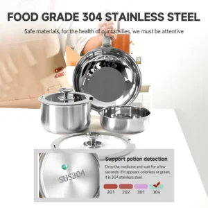 my-11134207-820ld-mp1zwmq2roqo3e.webp SUPVIBE 19Pcs Stainless Steel Cookware Set