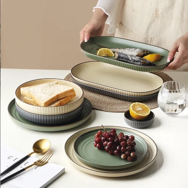 sg-11134201-22100-mkvjkku8t2ivc8.webp ANZEN Nordic Stripe Ceramic Tableware Set
