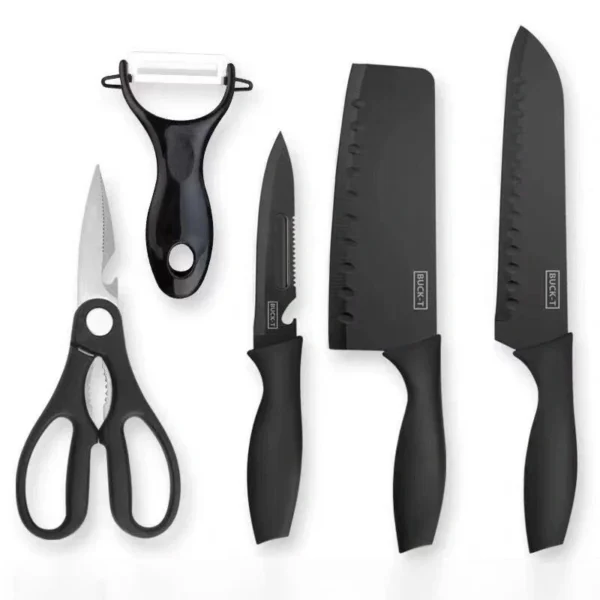 7 in 1 Black Kitchen Knife Set