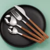 Imitation Wood Handle Cutlery Set