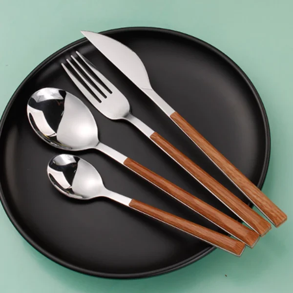 Imitation Wood Handle Cutlery Set