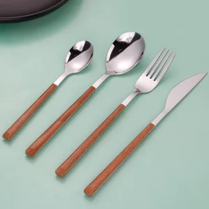 Imitation Wood Handle Cutlery Set