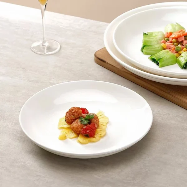 White Porcelain Deep Serving Plate