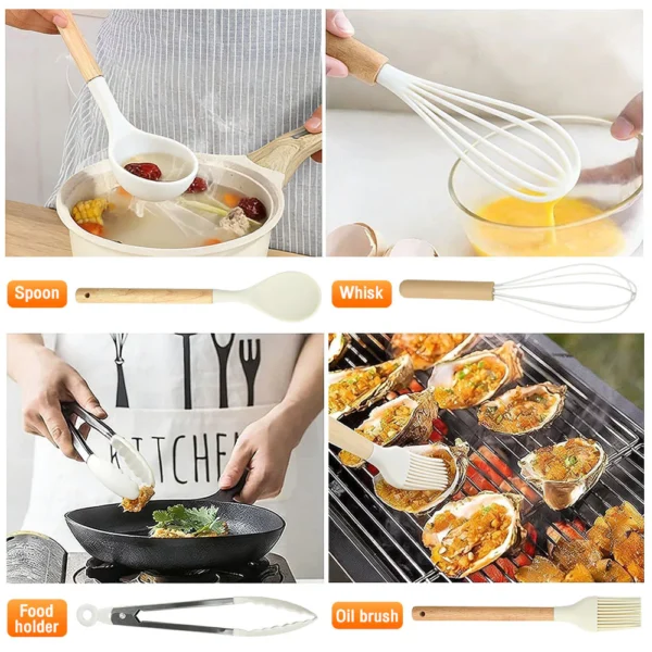MOKETA 19Pcs Silicone Kitchen Utensil Set